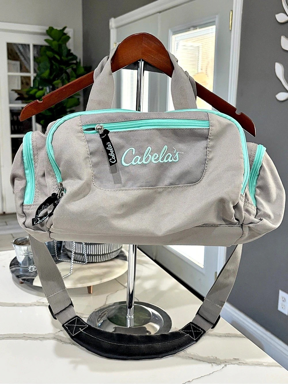 Cabela's Catch-All Gear Bag Gray & Turquoise Travel Duffel